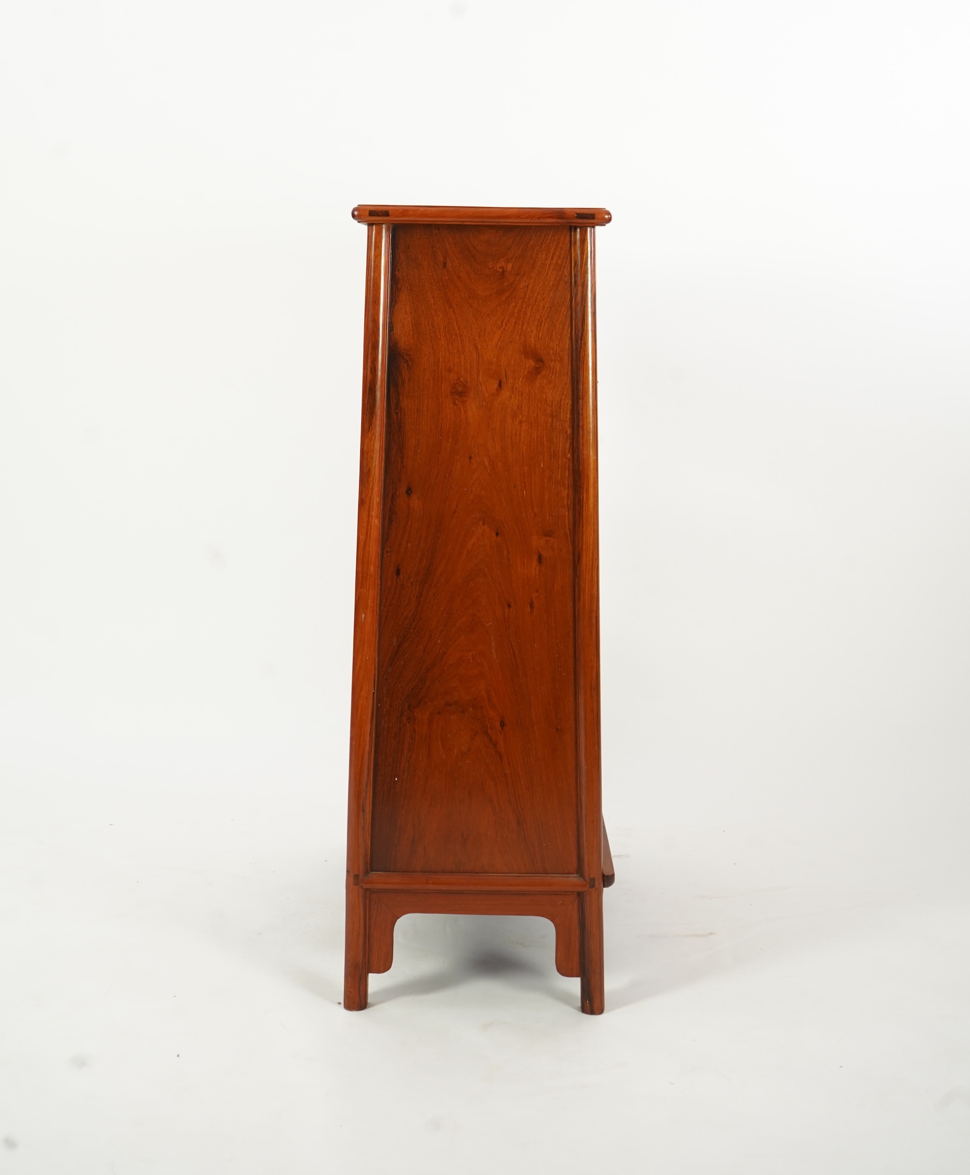A Chinese huanghuali round-corner cabinet, yuanjiaogui, 19th/20th century